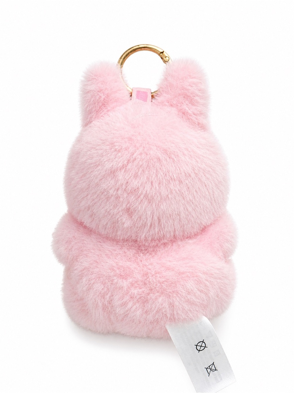 Plush Pink Bunny Labubu Keychain Pet Toy Charm - Picture 2 of 2